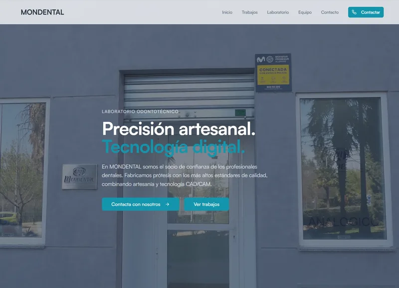 Web del laboratorio odontotécnico Mondental